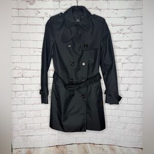 Coach Black Trench Coat XS | Classic Luxury Minimalist Timeless Chic | Size XS
